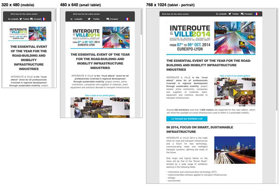INTEROUTE responsive newsletter